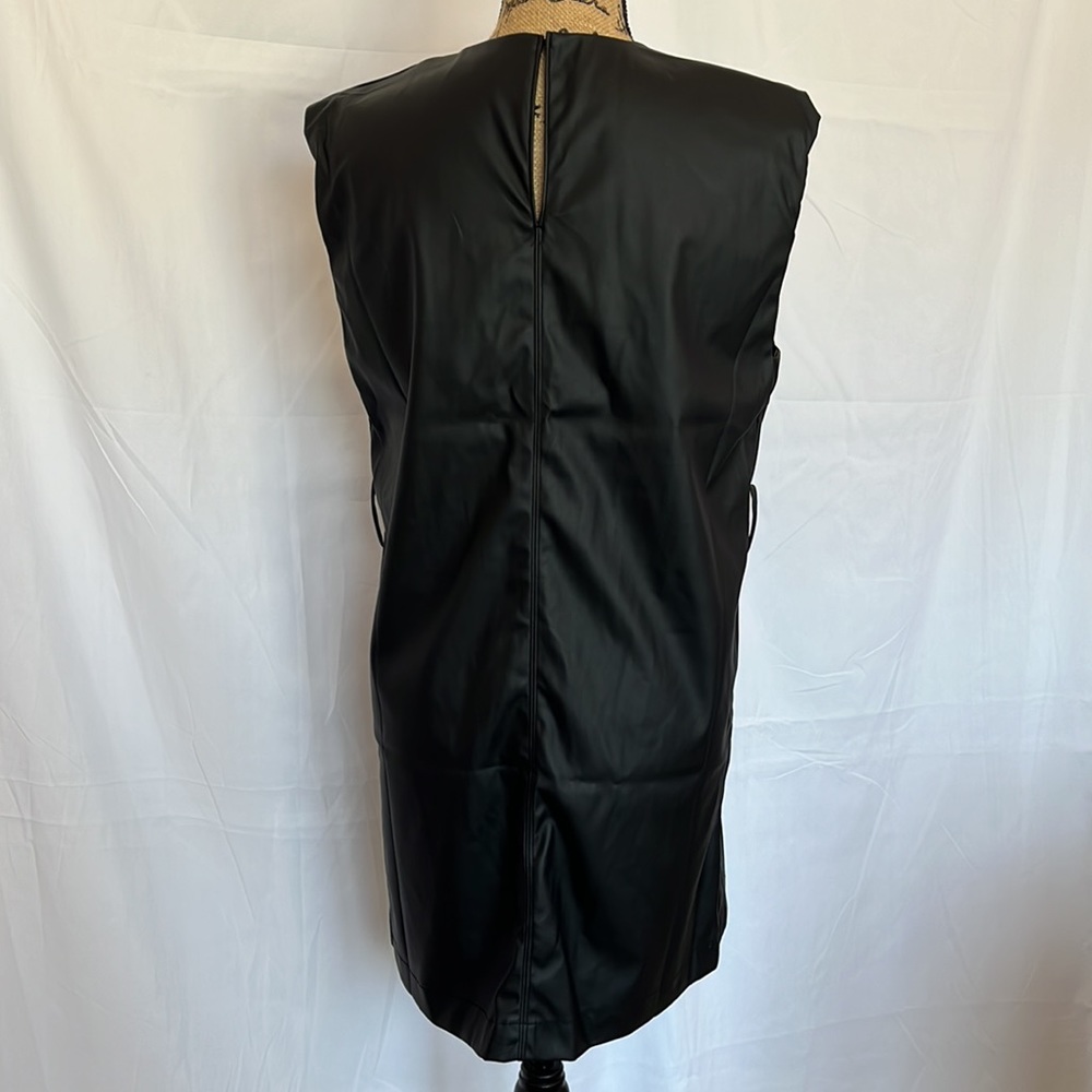 🎉HP🎉 Black Matte Vegan Leather Sheath Mini Dress - Picture 7 of 10